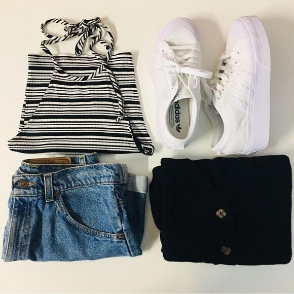 Mind Code Women's Black and White Crop-top Size M NWT - Picture 2 of 7